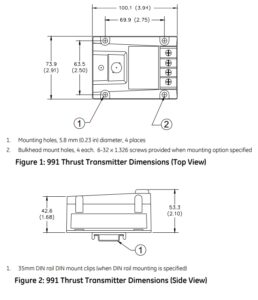 991 Dimensional drawings